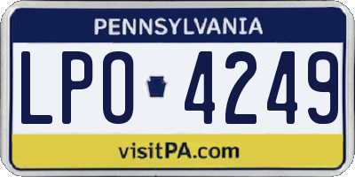 PA license plate LPO4249