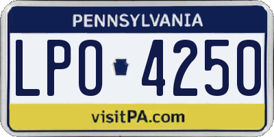 PA license plate LPO4250