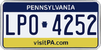 PA license plate LPO4252