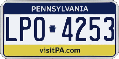 PA license plate LPO4253