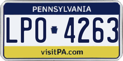 PA license plate LPO4263