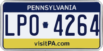 PA license plate LPO4264