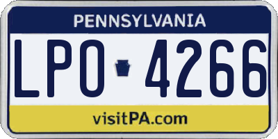 PA license plate LPO4266