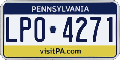 PA license plate LPO4271