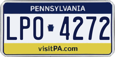 PA license plate LPO4272