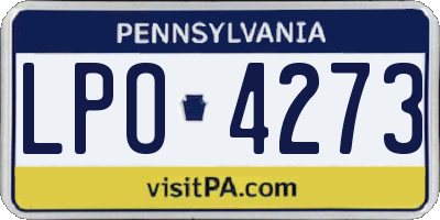 PA license plate LPO4273