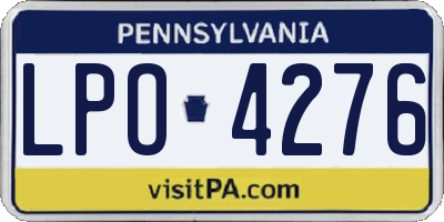 PA license plate LPO4276