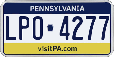 PA license plate LPO4277