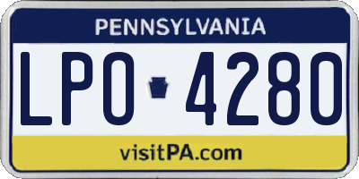 PA license plate LPO4280