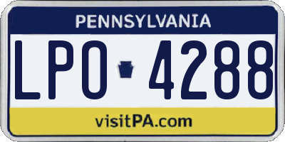 PA license plate LPO4288