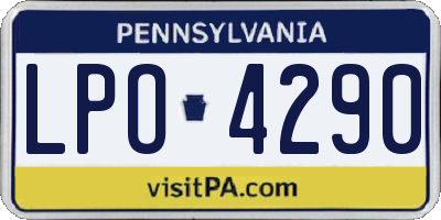 PA license plate LPO4290