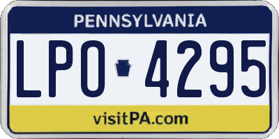PA license plate LPO4295