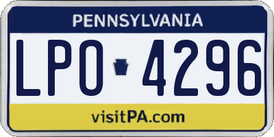 PA license plate LPO4296