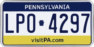 PA license plate LPO4297