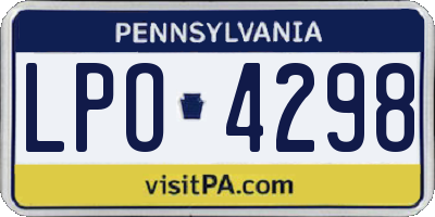 PA license plate LPO4298