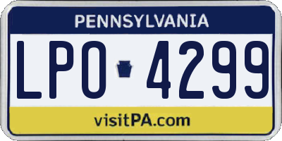 PA license plate LPO4299