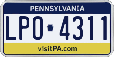 PA license plate LPO4311