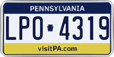 PA license plate LPO4319