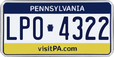 PA license plate LPO4322