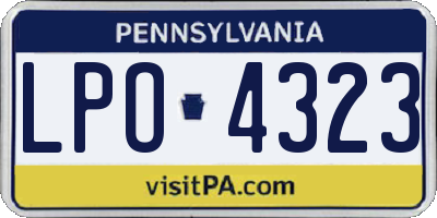 PA license plate LPO4323