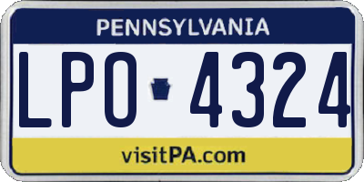 PA license plate LPO4324
