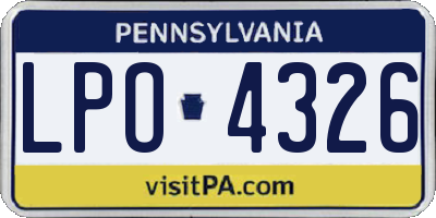 PA license plate LPO4326