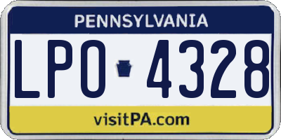 PA license plate LPO4328