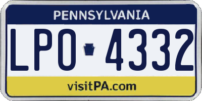 PA license plate LPO4332