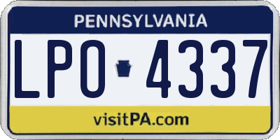PA license plate LPO4337