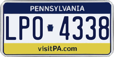 PA license plate LPO4338