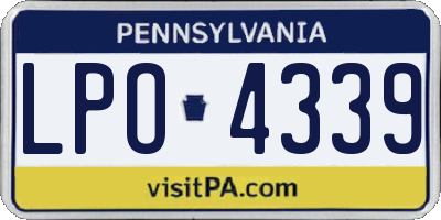 PA license plate LPO4339