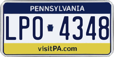 PA license plate LPO4348