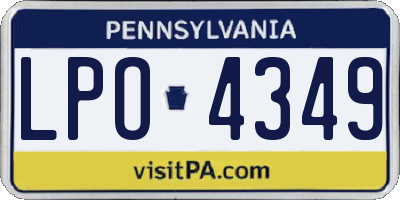 PA license plate LPO4349