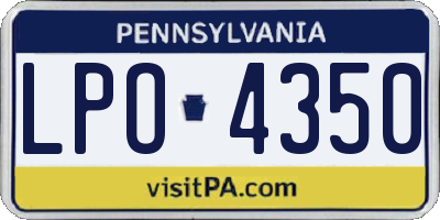 PA license plate LPO4350