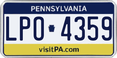 PA license plate LPO4359