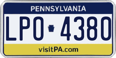 PA license plate LPO4380