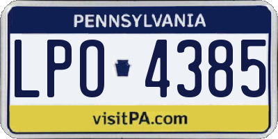 PA license plate LPO4385