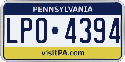 PA license plate LPO4394