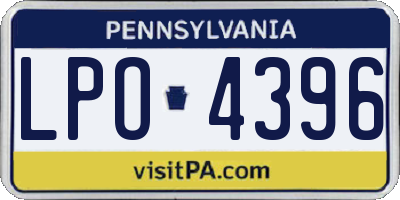 PA license plate LPO4396