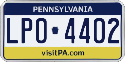 PA license plate LPO4402