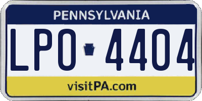 PA license plate LPO4404