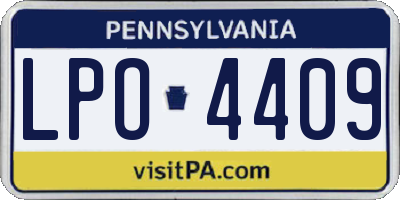 PA license plate LPO4409
