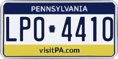 PA license plate LPO4410