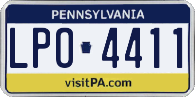 PA license plate LPO4411