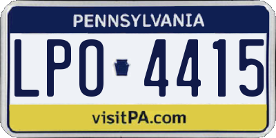 PA license plate LPO4415