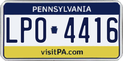 PA license plate LPO4416