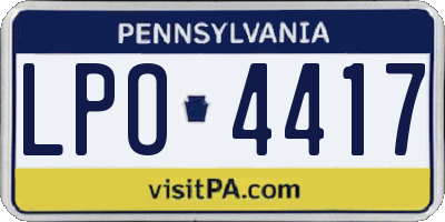 PA license plate LPO4417