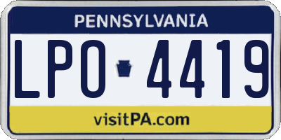 PA license plate LPO4419