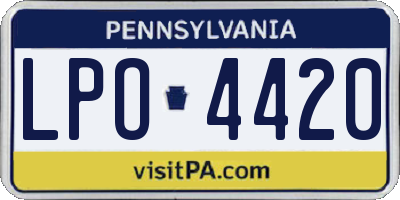 PA license plate LPO4420