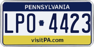 PA license plate LPO4423